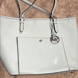 Michael Kors Gray Light blue Tote with Silver Hardware